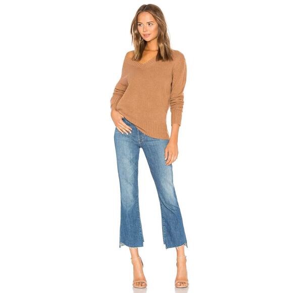 360 Cashmere Runa V Neck Cashmere Sweater Pullover Vicuna Camel Brown Ta… - Picture 4 of 12